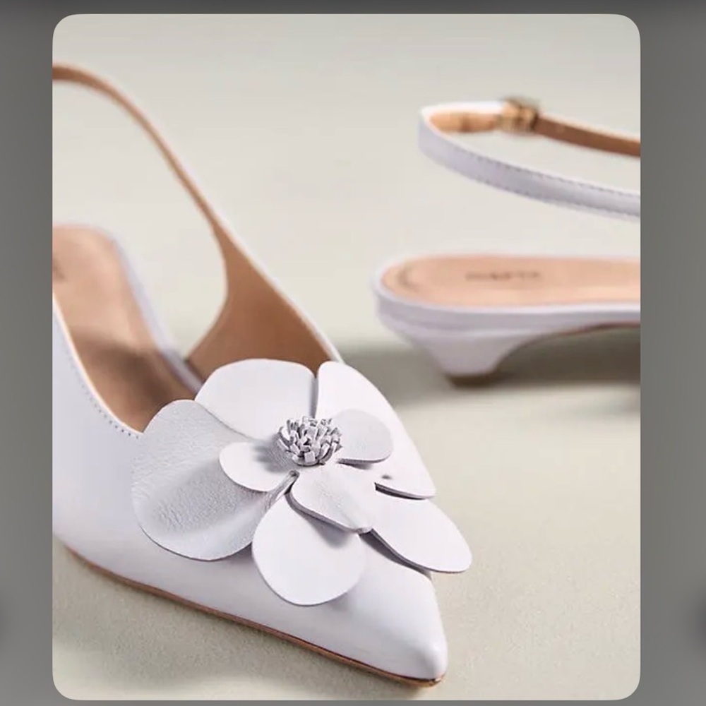 Anthropologie Maeve Floral Slingback Heels - Picture 3 of 7